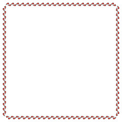 Square frame of red hearts. Isolated frame on white background for your design.