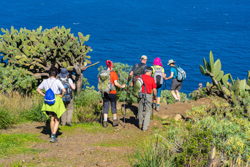 La Palma: Wanderung am Barranco Fagundo im Norden - spektakuläre Aussicht von den Klippen aufs Meer