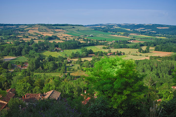 Naklejka premium Countryside landscape in Cordes sur Ciel, France