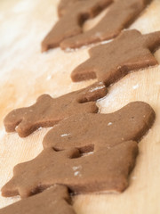 Raw Christmas gingerbread while making.