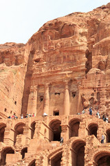 Urn tomb of Royal Tombs in ancient city of Petra in Jordan