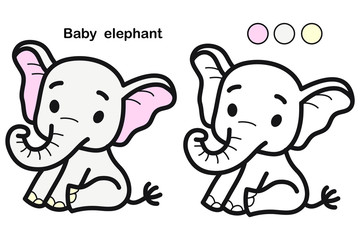  Colorful Happy elephant coloring for children 