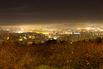 Night scene in Aachen am Haarberg in New Year's Eve 2020