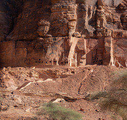 The Lion Tombs of Dedan at ancient oasis ﻿﻿of Al Ula, Saudi Arabia