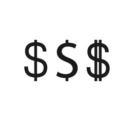 Dollar, money icon. Vector illustration, flat design