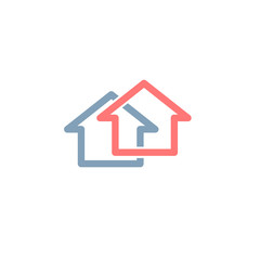 Abstract house logo vector icon isolated on the white background