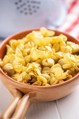 Italian stuffed pasta. Sacchettini pasta.