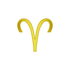 golden Ram vector icon. Zodiac Sign. Ram Constellation. 