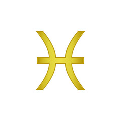 golden Fish vector icon. Zodiac Sign. Fish Constellation. 
