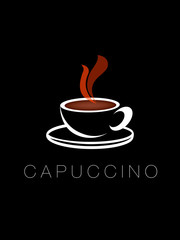 Cup of coffee on white background