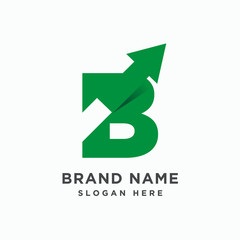 Initial letter B with arrow logo design template vector