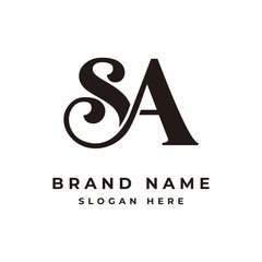 Initial letter SA logo design template - vector - obrazy, fototapety, plakaty
