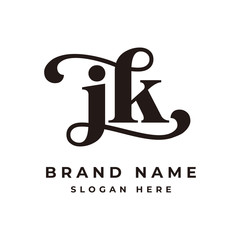 Initial letter JK logo design template - vector