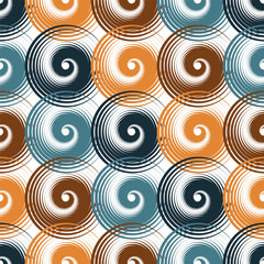 Spiral swirls modern seamless pattern design.