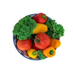 Fresh vegetables isolated on white background