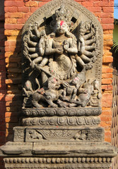 Statue of hindu goddess in Bhaktapur, Nepal