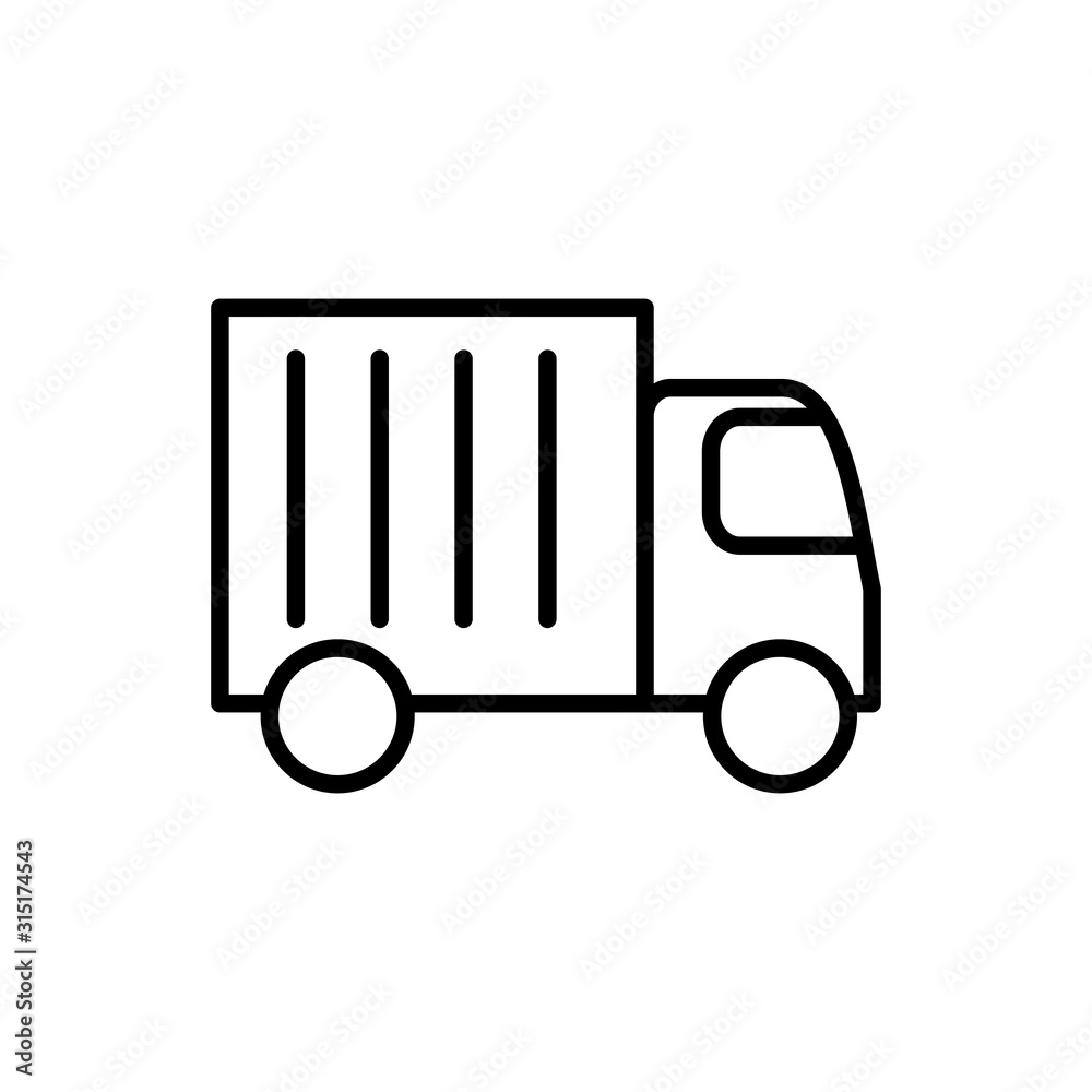 Poster delivery truck transport linear design