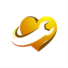 heart repair colorful vector logo template