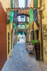 Scenic summer sight of Garda, beautiful little town on Lake Garda. Veneto, Province of Verona, Italy.
