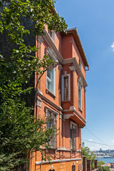 Street and building in Balat district in city of Istanbul, Turkey