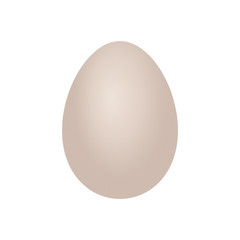 Isolated egg on a white background. Minimal holiday template for easter patterns. 3D illustration.