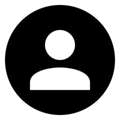 User icon, avatar, men, contact symbol. Black, white. Perfect for business concepts icon, sign, symbol, sticker, button, label, profile etc.