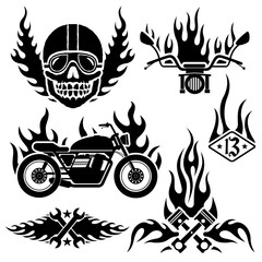biker labels and emblems