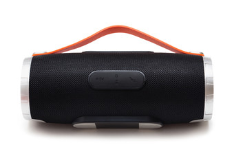 Portable Bluetooth Speaker with silicone handle isolated on White Background