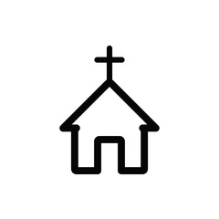 church icon. Church-religious building symbol. Black vector