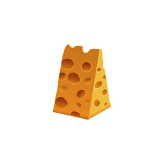 Isolated cheese vector illustration on white background. Dutch cheese in vector. Realistic cheese illustration