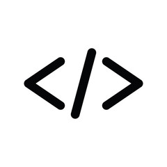 Obraz premium Html icon vector. Code icon. black vector illustration