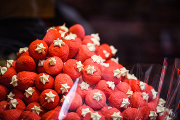 artisanal candies close up view