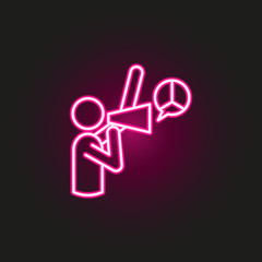 scream out peace neon style icon. Simple thin line, outline vector of human rights icons for ui and ux, website or mobile application