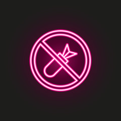 no bombs sign neon style icon. Simple thin line, outline vector of human rights icons for ui and ux, website or mobile application