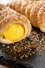 Sweets filled with vanilla cream