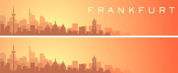 Frankfurt Beautiful Skyline Scenery Banner - obrazy, fototapety, plakaty