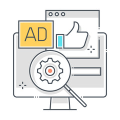 Inbound marketing related color line vector icon, illustration