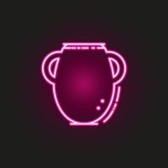 Manna jar neon style icon. Simple thin line, outline vector of judaism icons for ui and ux, website or mobile application