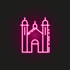 Synagogue neon style icon. Simple thin line, outline vector of judaism icons for ui and ux, website or mobile application
