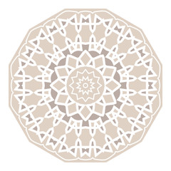 Mandala. Ethnicity round Greco Roman ornament. Ethnic style. Elements for invitation cards, brochures, covers. Oriental circular pattern. Arabic, Islamic, moroccan, asian, indian native motifs.