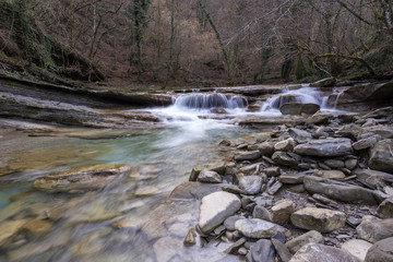 Acquacheta river in the italian national park of Casentino forests 