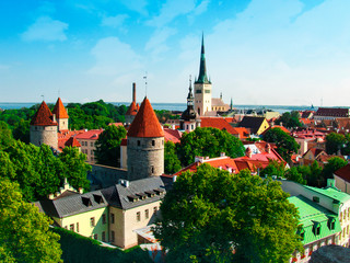 Obraz premium Skyline view of Tallinn capital of Estonia