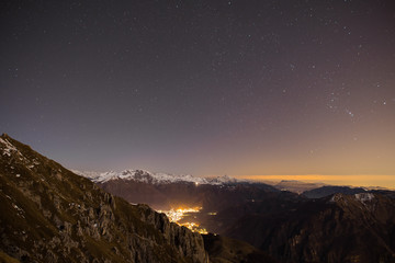 Fototapeta premium The night on the top of the Grignetta