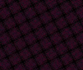 Pink lace pattern. Abstract seamless ornamental background. Crochet, knitted woven texture. Geometric ethnic simple wallpaper. Repetitive textile ornament. Radial, floral, oriental fabric texture