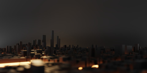 Obraz premium Techno mega city; urban and futuristic technology concepts, original 3d rendering