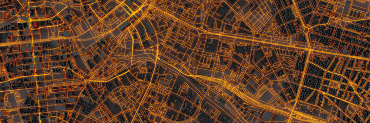 Techno mega city; urban and futuristic technology concepts, original 3d rendering