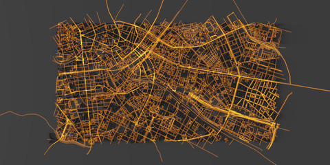 Techno mega city; urban and futuristic technology concepts, original 3d rendering