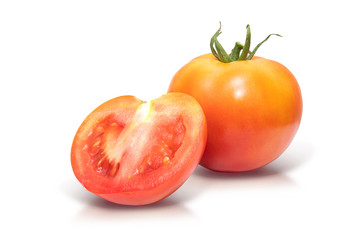 Tomato on isolated white background.Citrus fruit spice in food seasoning.Clipping paths object