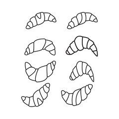 Croissants icon vector on white background