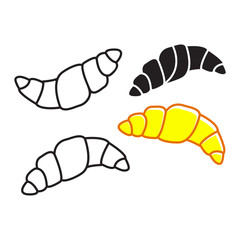 Croissants icon vector on white background